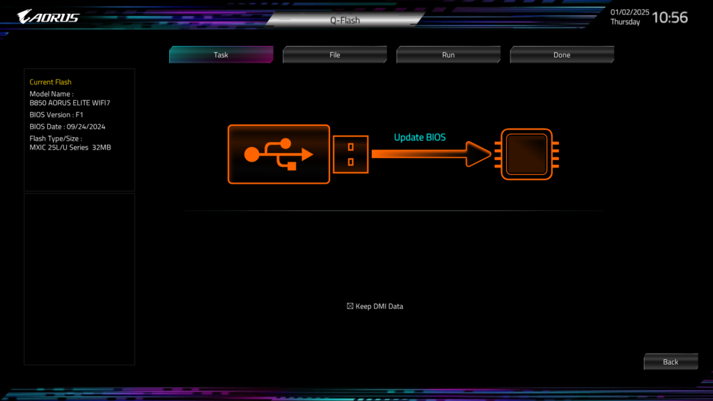 GIGABYTE B850 AORUS ELITE WIFI7 BIOS UEFI Screenshot