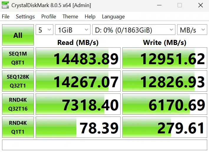 MSI MAG X870 TOMAHAWK WiFi motherboard: crystaldiskmark