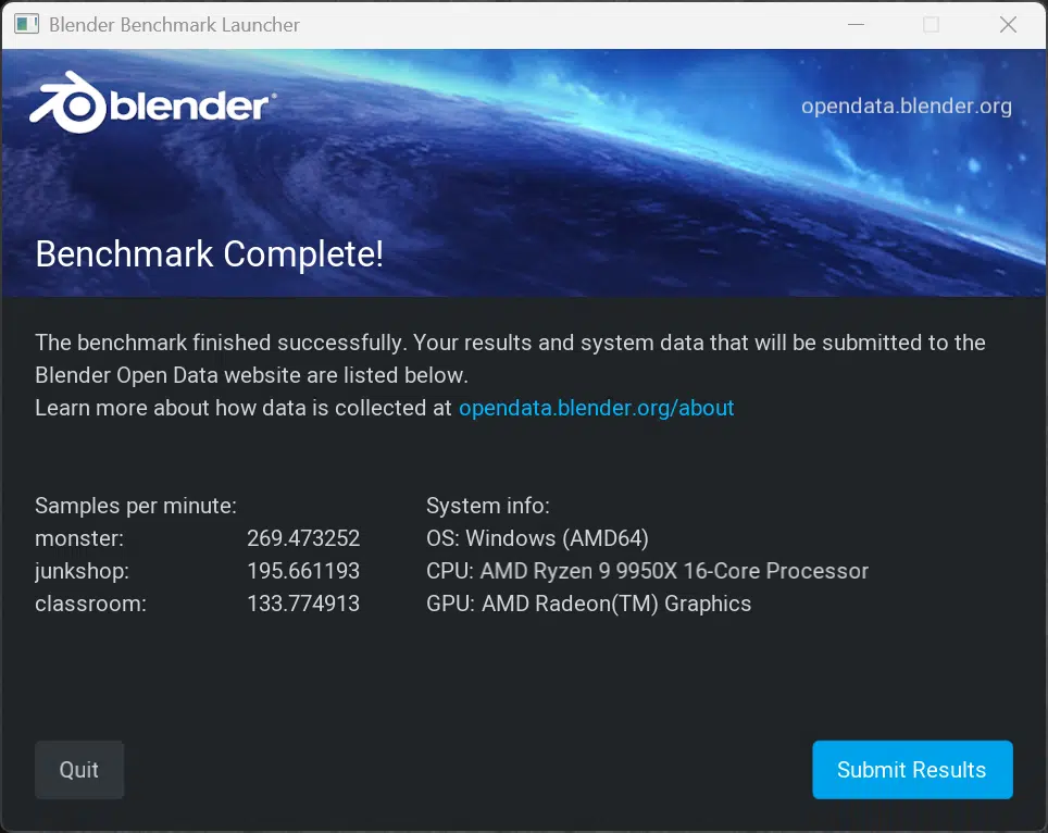 GIGABYTE B850 AORUS ELITE WIFI7 Blender Screenshot