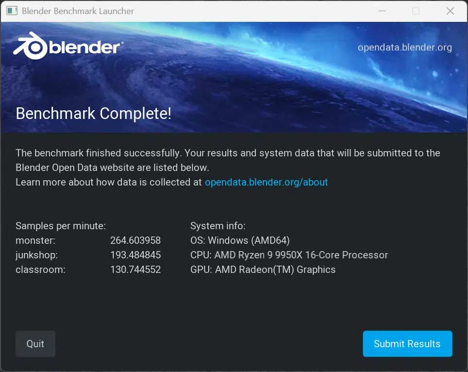GIGABYTE B850 AORUS ELITE WIFI7 Blender Screenshot