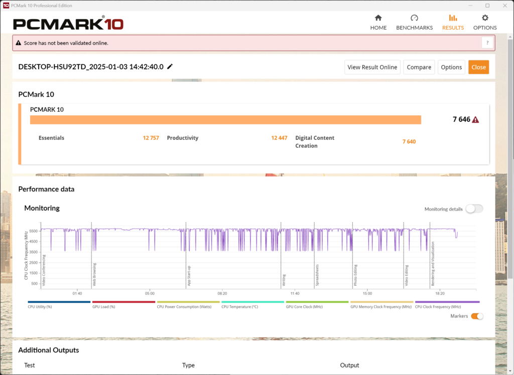 GIGABYTE B850 AORUS ELITE WIFI7 PCMark 10 Screenshot