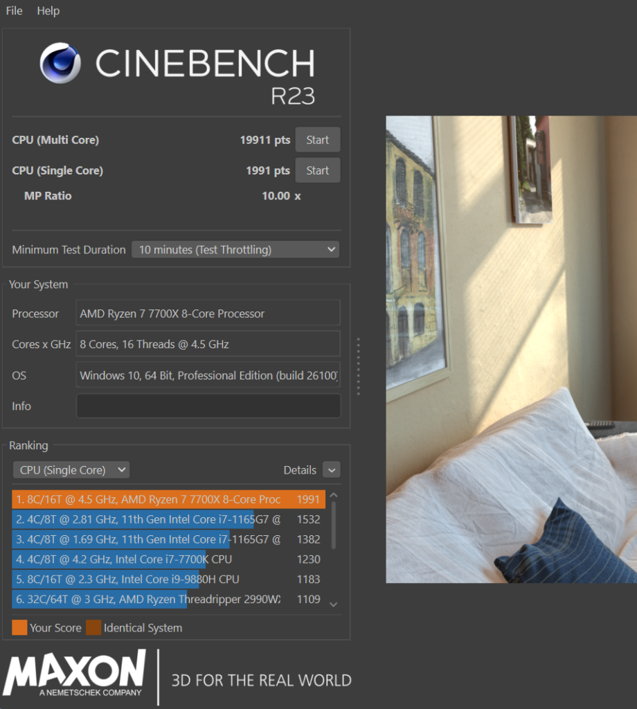MSI MAG X870 TOMAHAWK WiFi motherboard: Cinebench R23