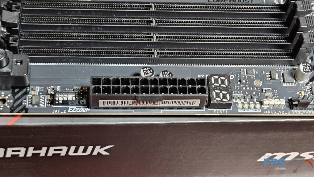MSI MAG X870E TOMAHAWK WiFi motherboard: debug LED
