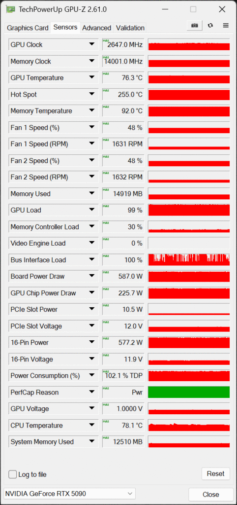 GeForce RTX 5090 FE Ray Tracing GPU-Z Screenshot