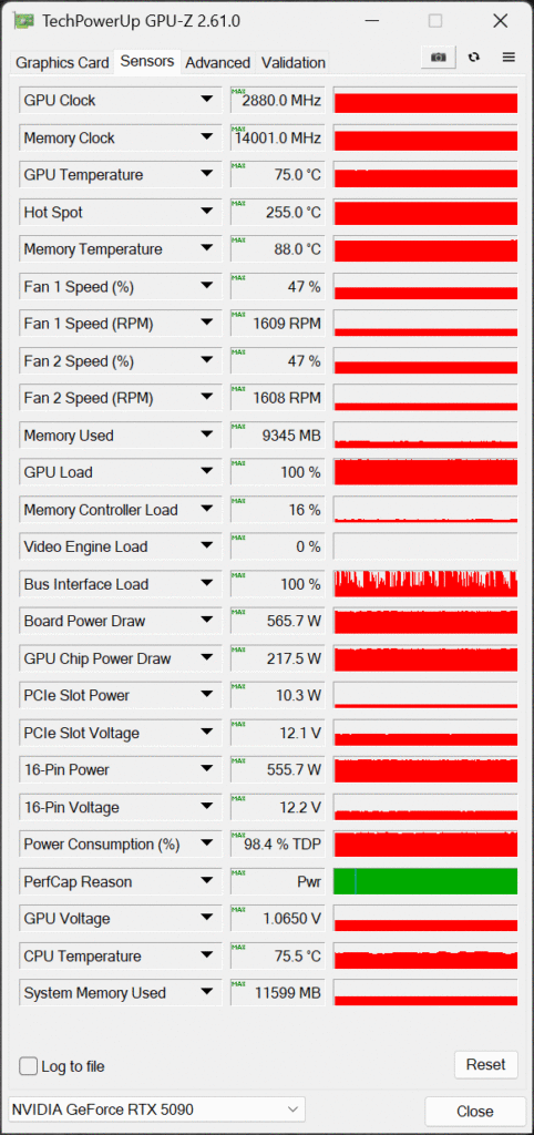 GeForce RTX 5090 FE GPU-Z Screenshot
