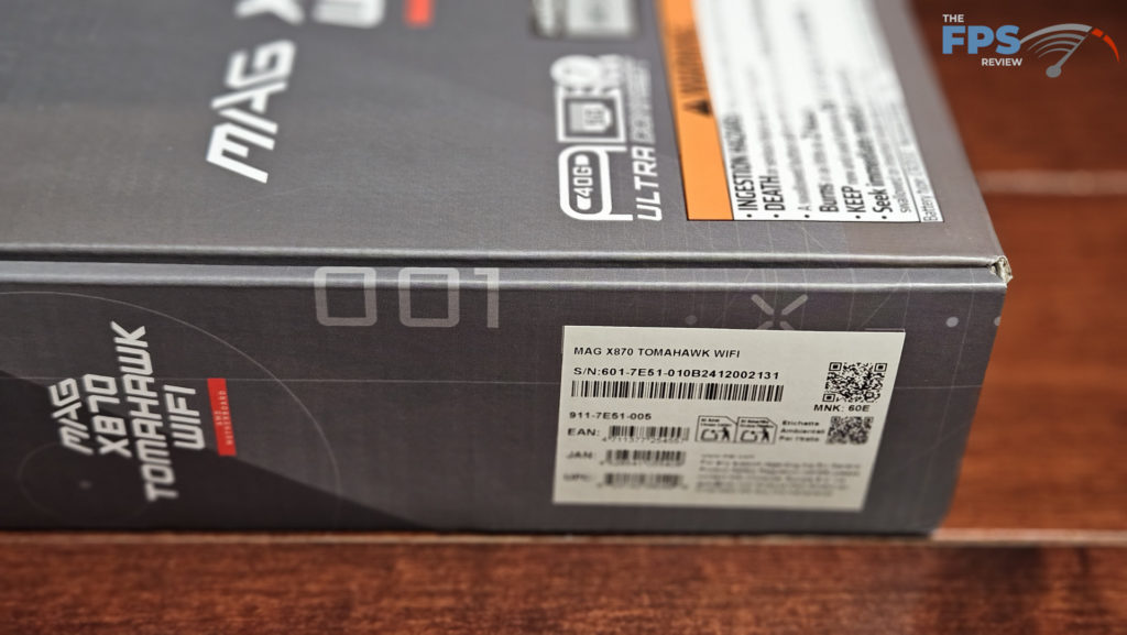 MSI MAG X870TOMAHAWK WiFi: box label
