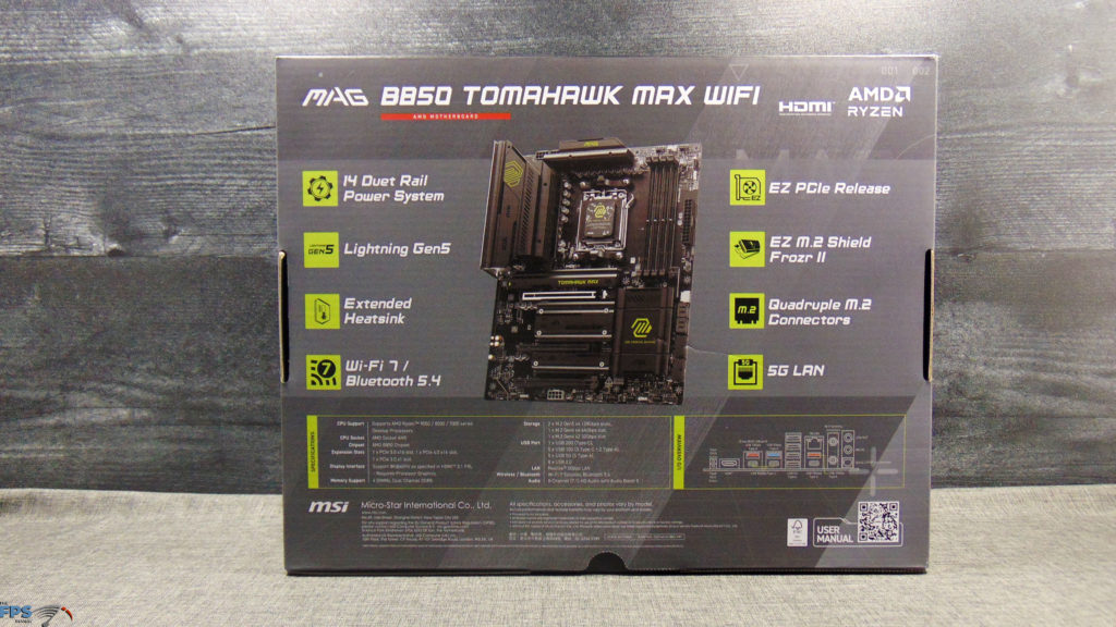 MSI MAG B850 TOMAHAWK MAX WIFI Box Back