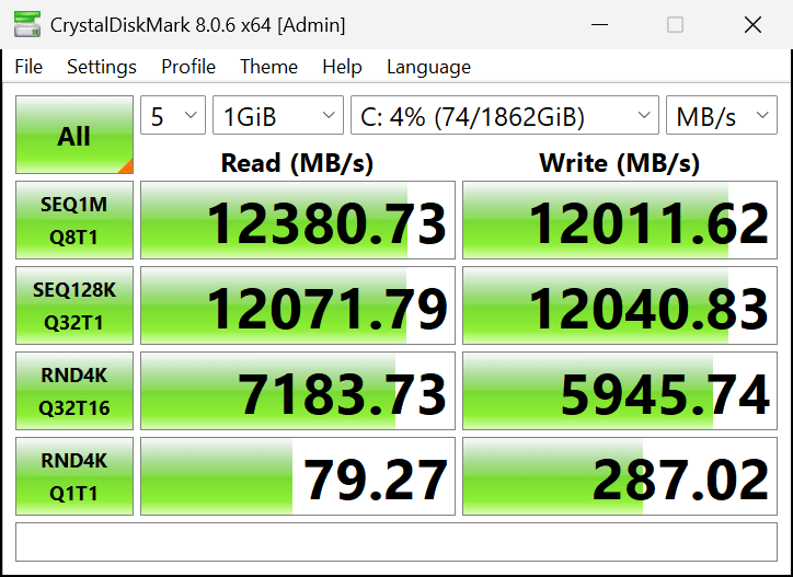CrystalDiskMark Screenshot