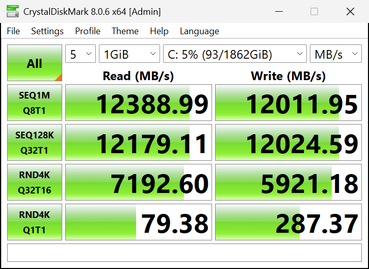 CrystalDiskMark Screenshot
