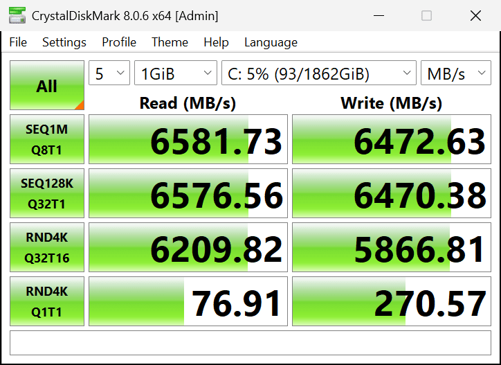 CrystalDiskMark Screenshot
