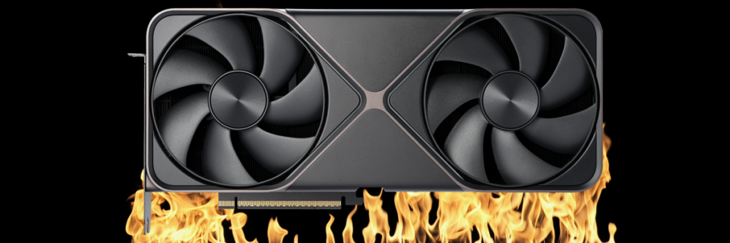 NVIDIA GeForce RTX 5090 Founders Edition front view with red flames
