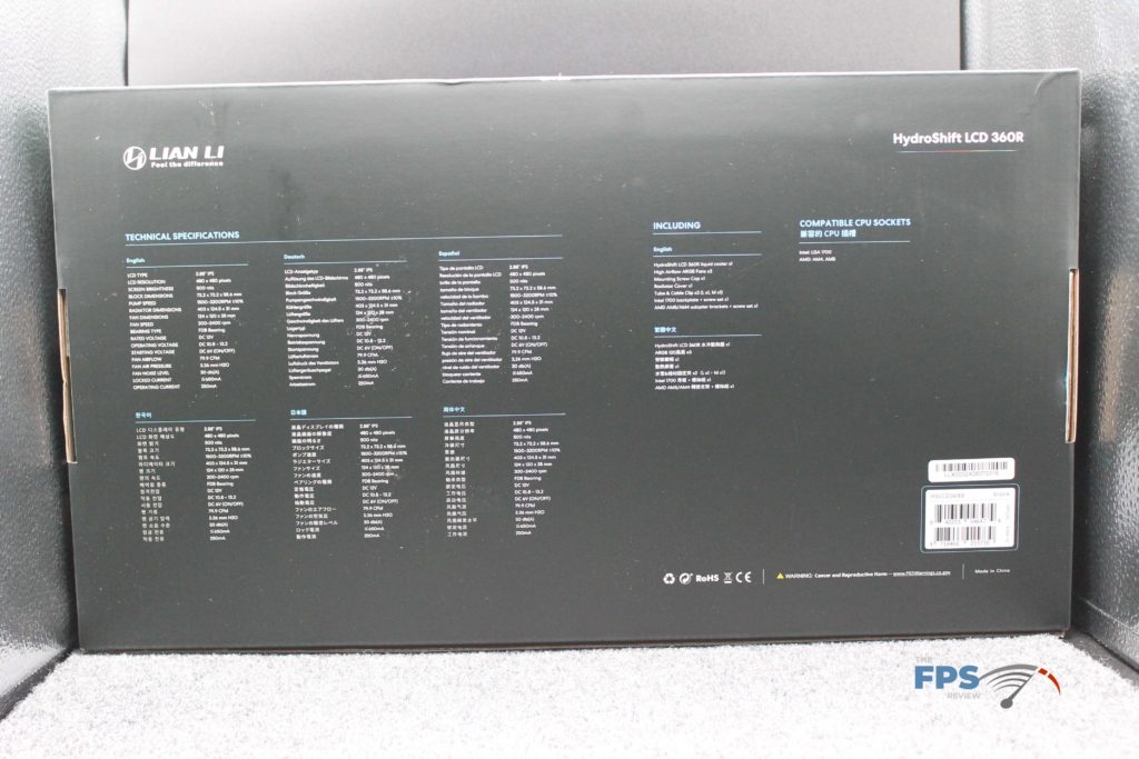 Lian Li Hydroshift LCD 360R box rear