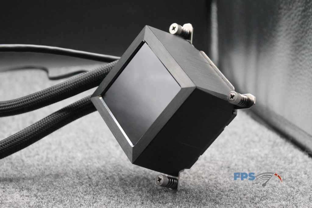 Lian Li Hydroshift LCD 360R water block asngled view
