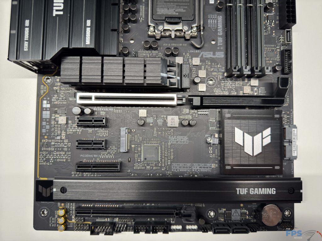 Bottom half of motherboard