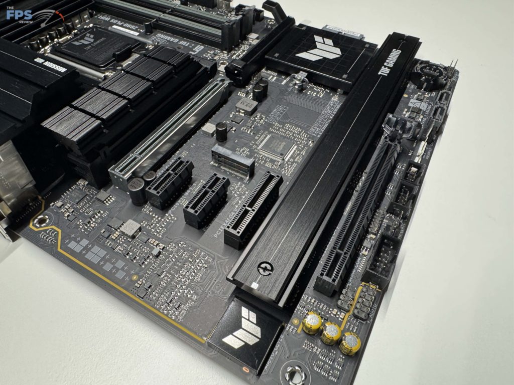 Bottom half of motherboard