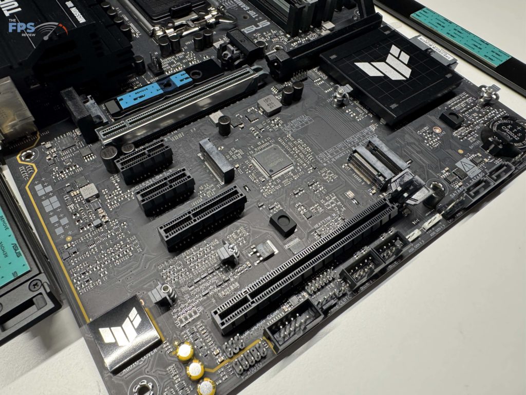 Bottom half of motherboard