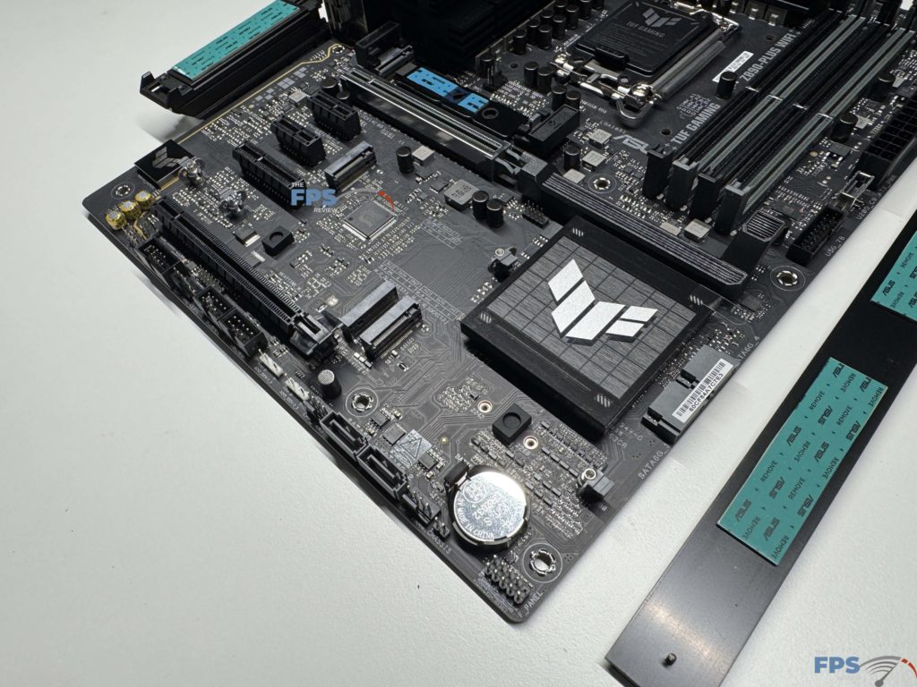 Bottom of motherboard with M.2 cooling removed