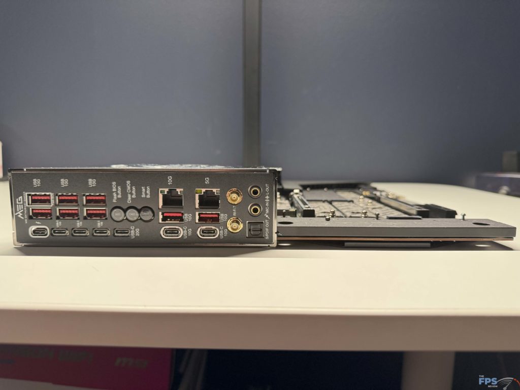 Side view of motherboard