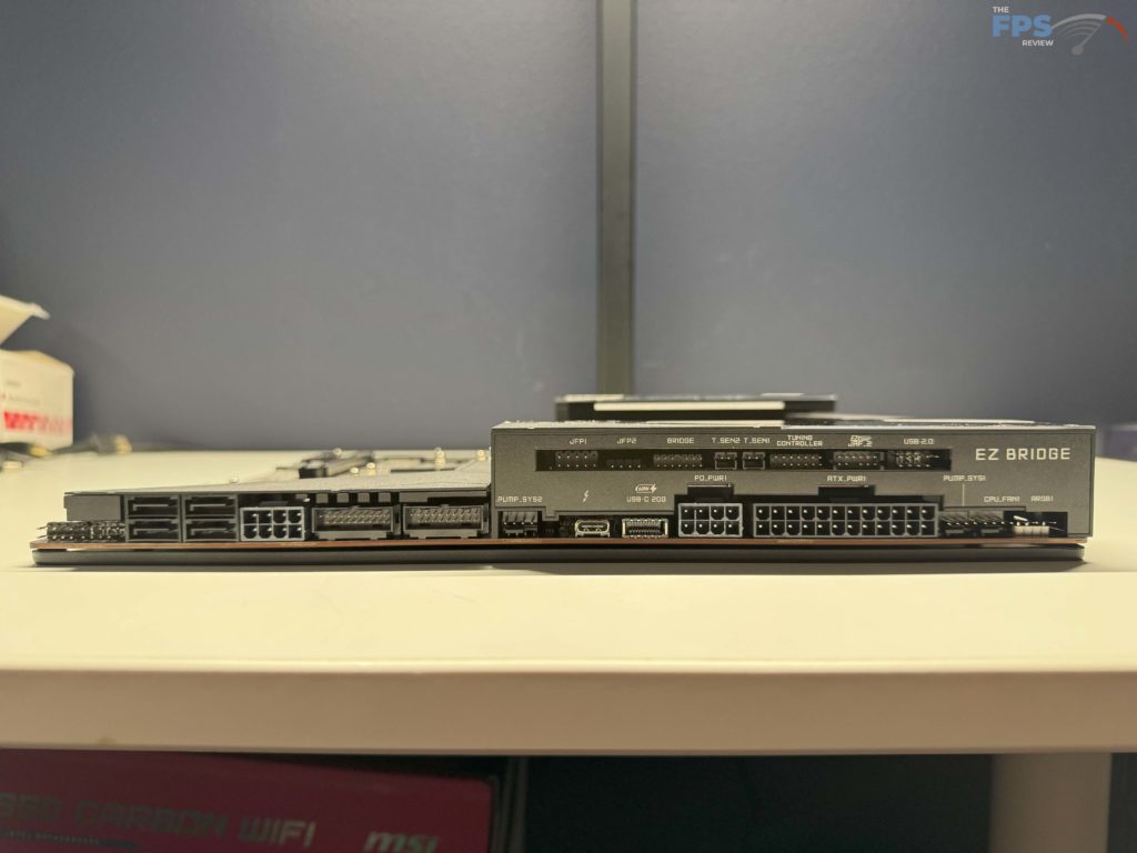 Side view of motherboard