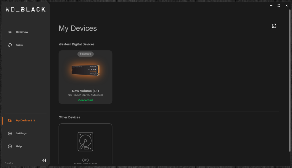 Western Digital Dashboard Screenshot