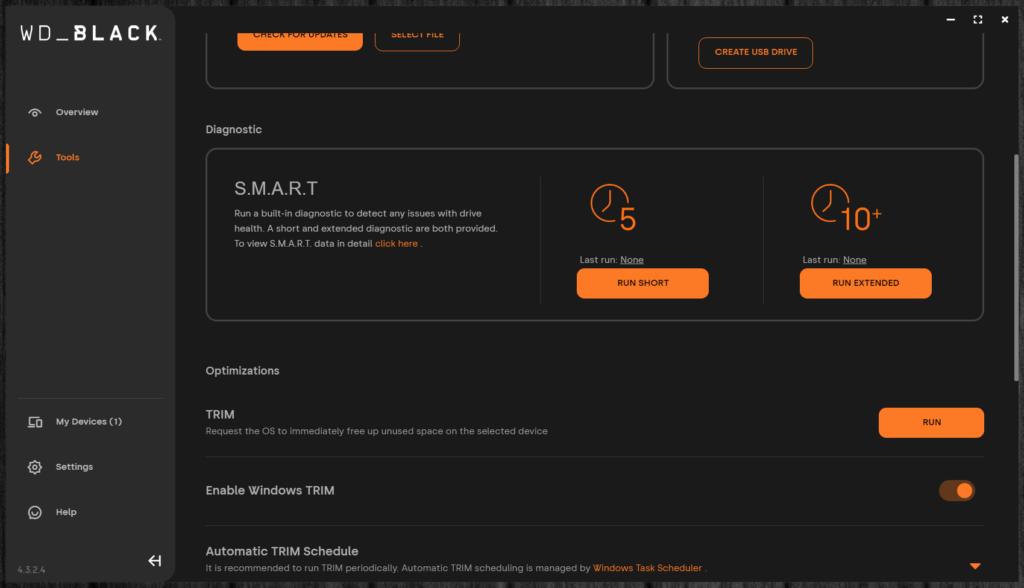 Western Digital Dashboard Screenshot