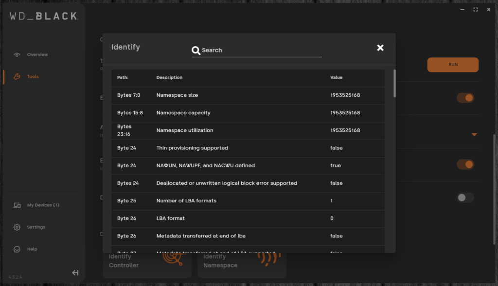 Western Digital Dashboard Screenshot