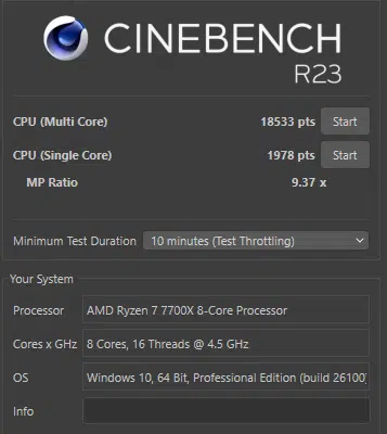 ASRock Phantom Gaming B850 RIPTIDE WiFi motherboard: Cinebench R23
