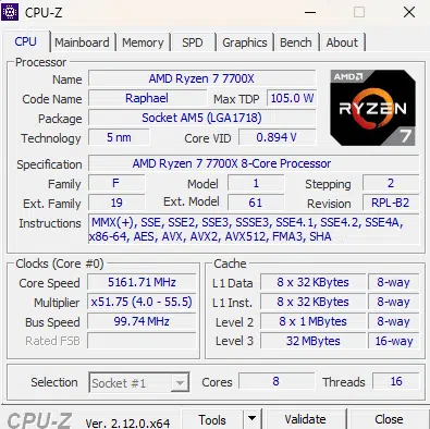 ASRock Phantom Gaming B850 RIPTIDE WiFi motherboard: CPUZ3