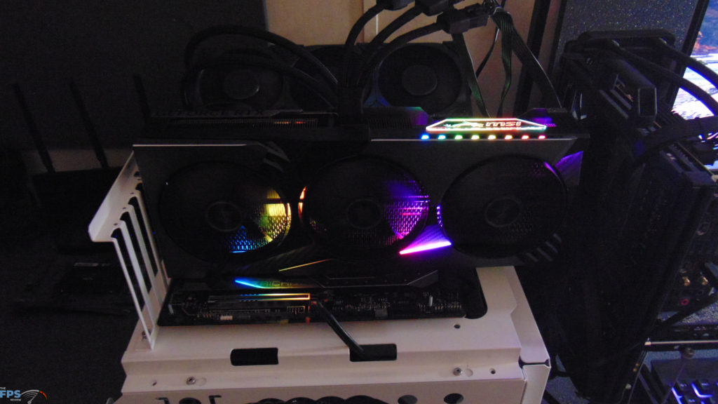 MSI GeForce RTX 5070 Ti 16G VANGUARD SOC LAUNCH EDITION Video Card Installed in Computer with RGB