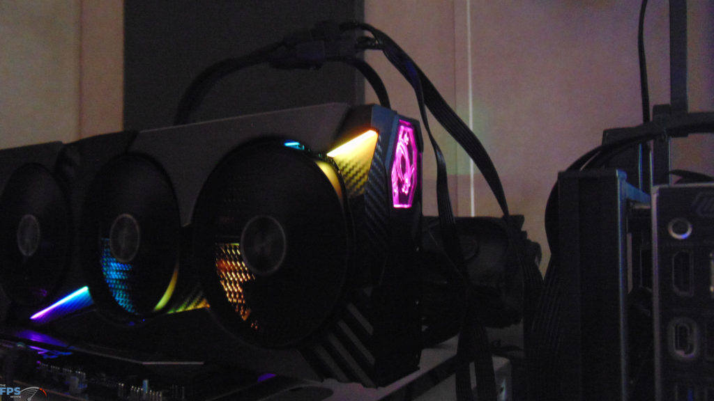 MSI GeForce RTX 5070 Ti 16G VANGUARD SOC LAUNCH EDITION Video Card Installed in Computer with RGB