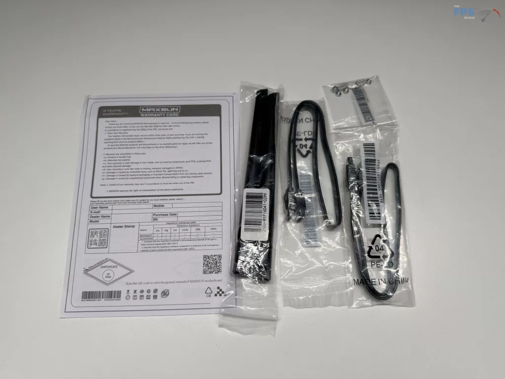 Contents in box