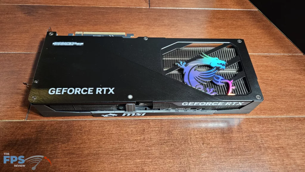 MSI GeForce RTX 5070 12G GAMING TRIO OC: backplate