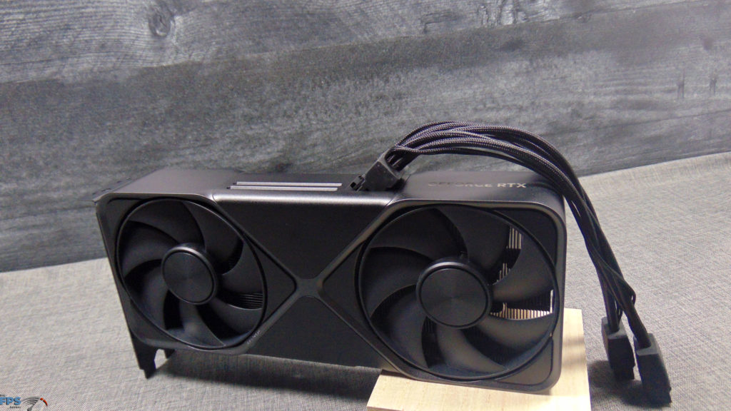 NVIDIA GeForce RTX 5070 Founders Edition with power adapter plugged in