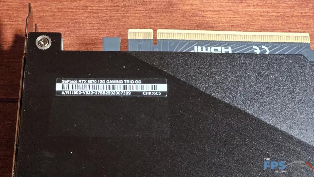MSI GeForce RTX 5070 12G GAMING TRIO OC: serial