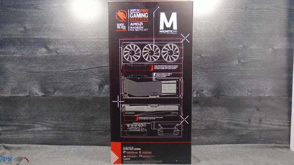 XFX Quicksilver AMD Radeon RX 9070 XT Magnetic Air Edition Box Back