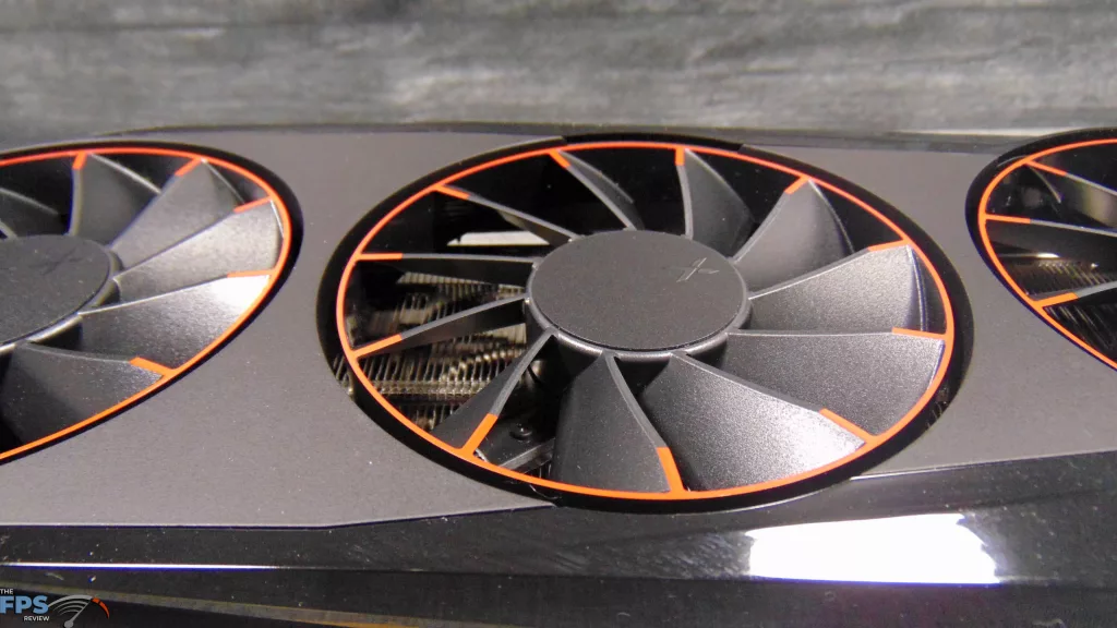 XFX Quicksilver AMD Radeon RX 9070 XT Magnetic Air Edition Middle Fan Closeup