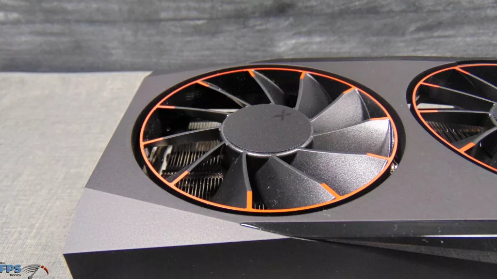 XFX Quicksilver AMD Radeon RX 9070 XT Magnetic Air Edition Left Fan Closeup