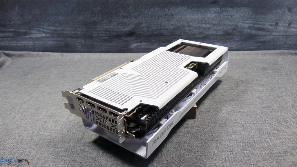 XFX Swift AMD Radeon RX 9070 OC White Triple Fan Gaming Edition Bottom View Angled