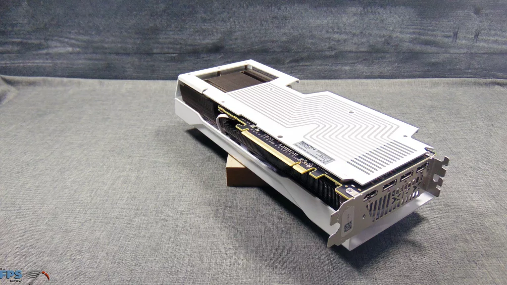 XFX Swift AMD Radeon RX 9070 OC White Triple Fan Gaming Edition Bottom View Angled