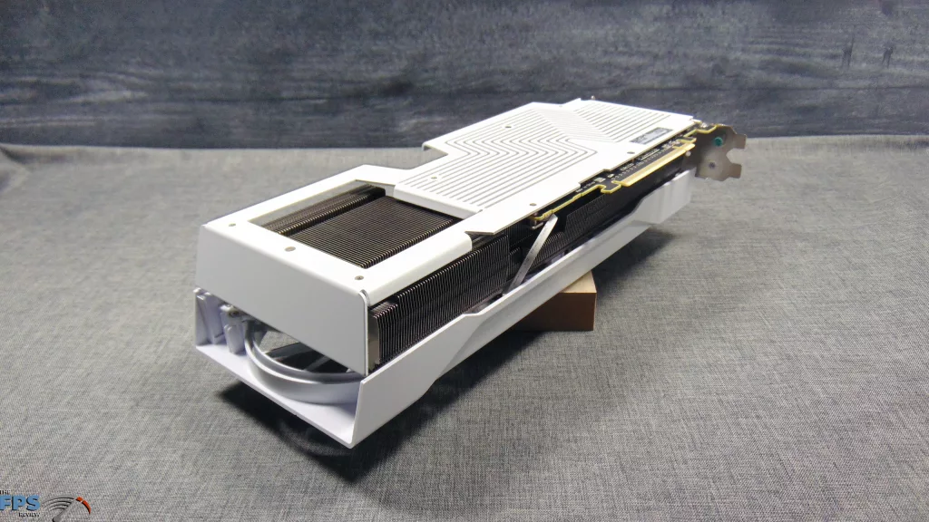 XFX Swift AMD Radeon RX 9070 OC White Triple Fan Gaming Edition Bottom View Angled