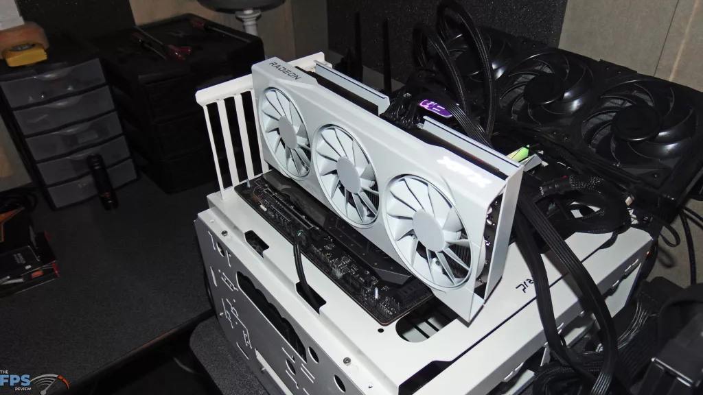 XFX Swift AMD Radeon RX 9070 OC White Triple Fan Gaming Edition Installed in Computer