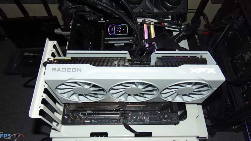 XFX Swift AMD Radeon RX 9070 OC White Triple Fan Gaming Edition Installed in Computer