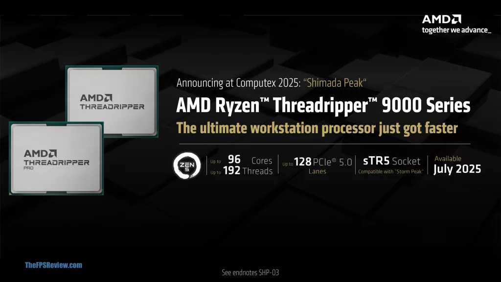 AMD Threadripper 9000 Series CPUs Press Slide