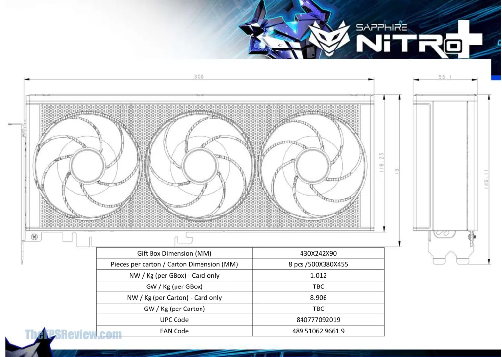 SAPPHIRE NITRO+ AMD Radeon RX 9060 XT Spec Sheet