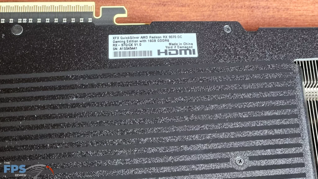 XFX QuickSilver AMD Radeon RX 9070 OC Gaming Edition: serial