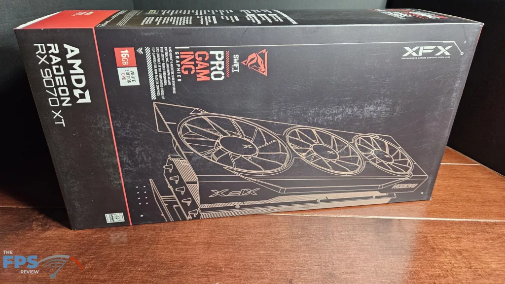 XFX Swift AMD Radeon RX 9070 XT White Gaming Edition: box