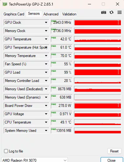 GPU-Z Sensor Data Kingdom Come Deliverance II Default Screenshot