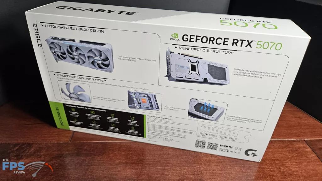 GIGABYTE GeForce RTX 5070 EAGLE OC ICE SFF 12G :box rear