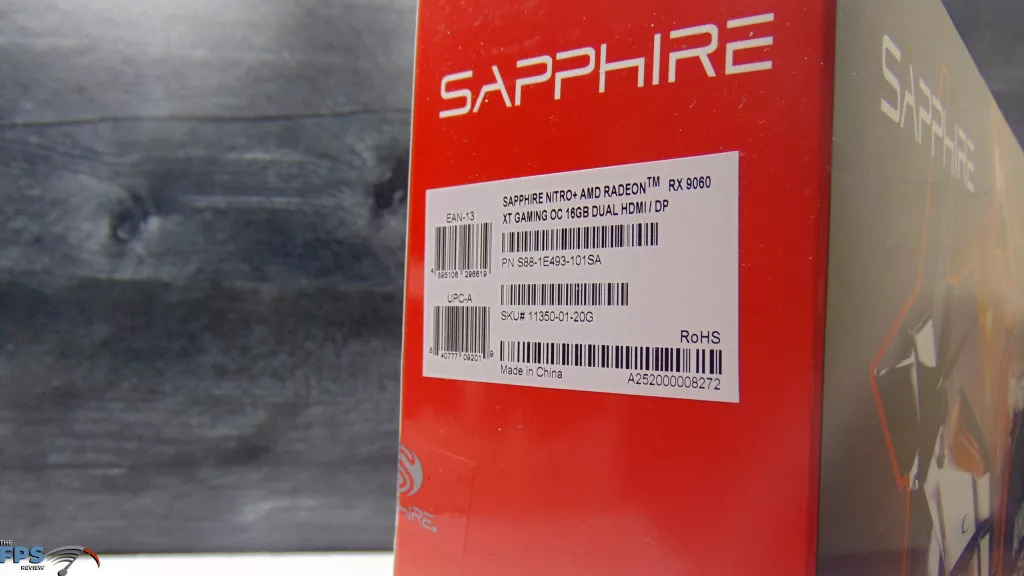 SAPPHIRE NITRO+ AMD Radeon RX 9060 XT Box Label