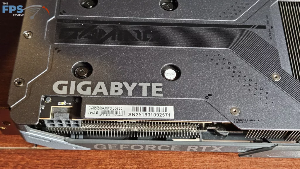 GIGABYTE GeForce RTX 5060 GAMING OC 8G: serial, BIOS Switch